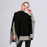 poncho en cachemire rayé pour sorties