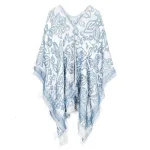 poncho femme cachemire fleuri