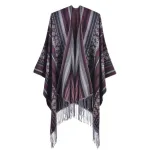 écharpe femme poncho en couleur vibrante