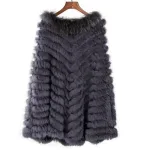 poncho chaud en fourrure pour femme