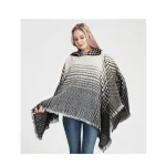 poncho à rayures pour femme