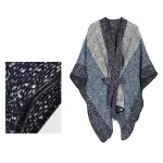 poncho en cachemire avec motifs pour femme