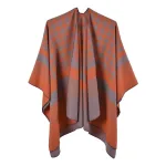 poncho chaud à capuche femme