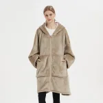 poncho douillet femme avec fermeture éclair
