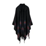 poncho femme ethnique à capuche