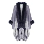 poncho femme fin fourrure