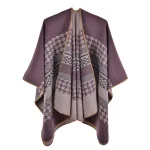 poncho femme en tricot chaud