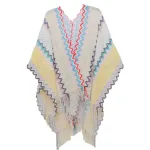 poncho coloré ethnique pour femme
