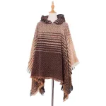 poncho femme avec motif rayé