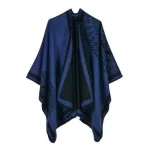 poncho beige style oriental