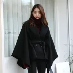 poncho femme noir