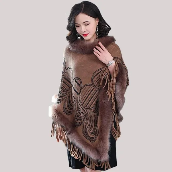 poncho femme polaire coton