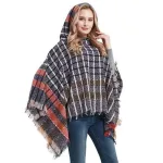 poncho femme coloré avec capuche