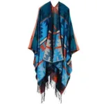 poncho long en tissu doux