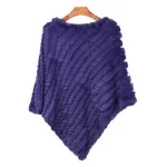poncho femme en laine et fourrure