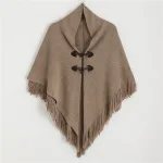 poncho femme coloré avec franges
