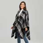 poncho femme style carreaux
