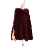 poncho femme chic en fourrure