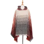 poncho rayé femme élégant