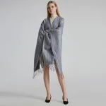 poncho femme à franges tendance