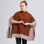 poncho femme à rayures élégantes