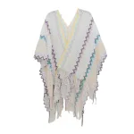 poncho avec motifs ethniques pour femme