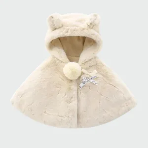 poncho fille beige
