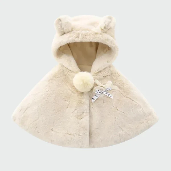 poncho fille beige