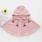 poncho fille capuche fraises
