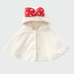 poncho fille nœud rouge