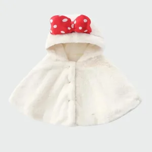 poncho fille nœud rouge