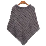 poncho en fourrure rayée pour femme