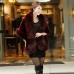 poncho fourrure doux pour femme