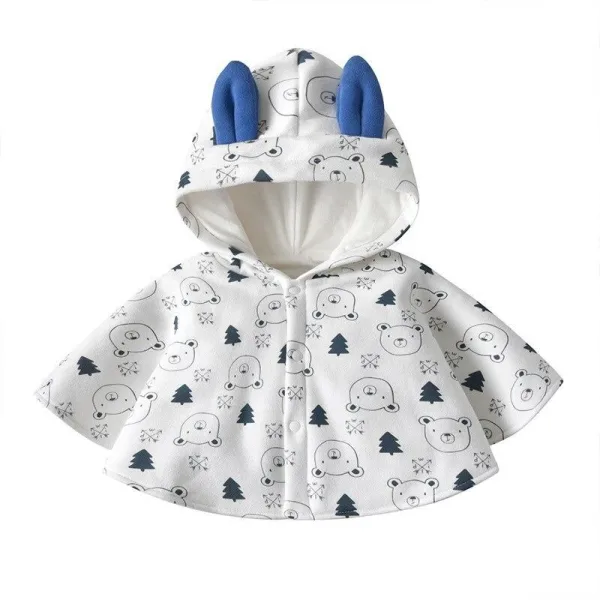 poncho garçon blanc
