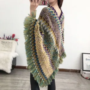 poncho grosse laine