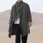 poncho fin à rayures pour homme