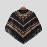 accessoire mode homme poncho frangé
