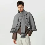 poncho stylé homme avec écharpe