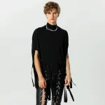 vêtement homme poncho franges