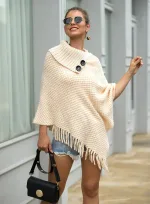 poncho chaud avec boutons