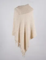 poncho laine élégant avec boutons