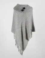 poncho tricoté en laine