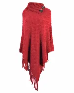 poncho laine boutons mode