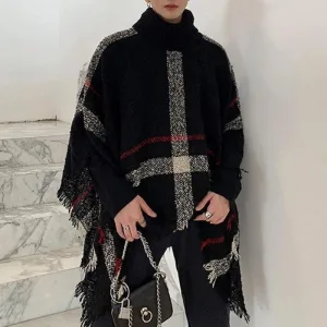 poncho laine homme