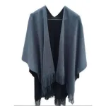 poncho femme laine uni