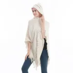poncho avec capuche et poches