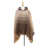 poncho tendance femme fin rayures