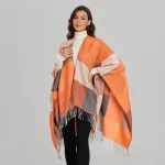 poncho en tissu orange