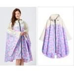 poncho de pluie léger rose violet beige