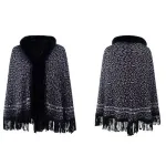 poncho femme doux en cachemire léopard